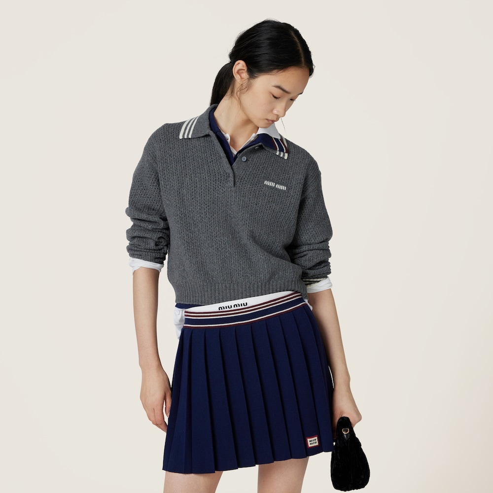 Wool and cashmere polo sweater