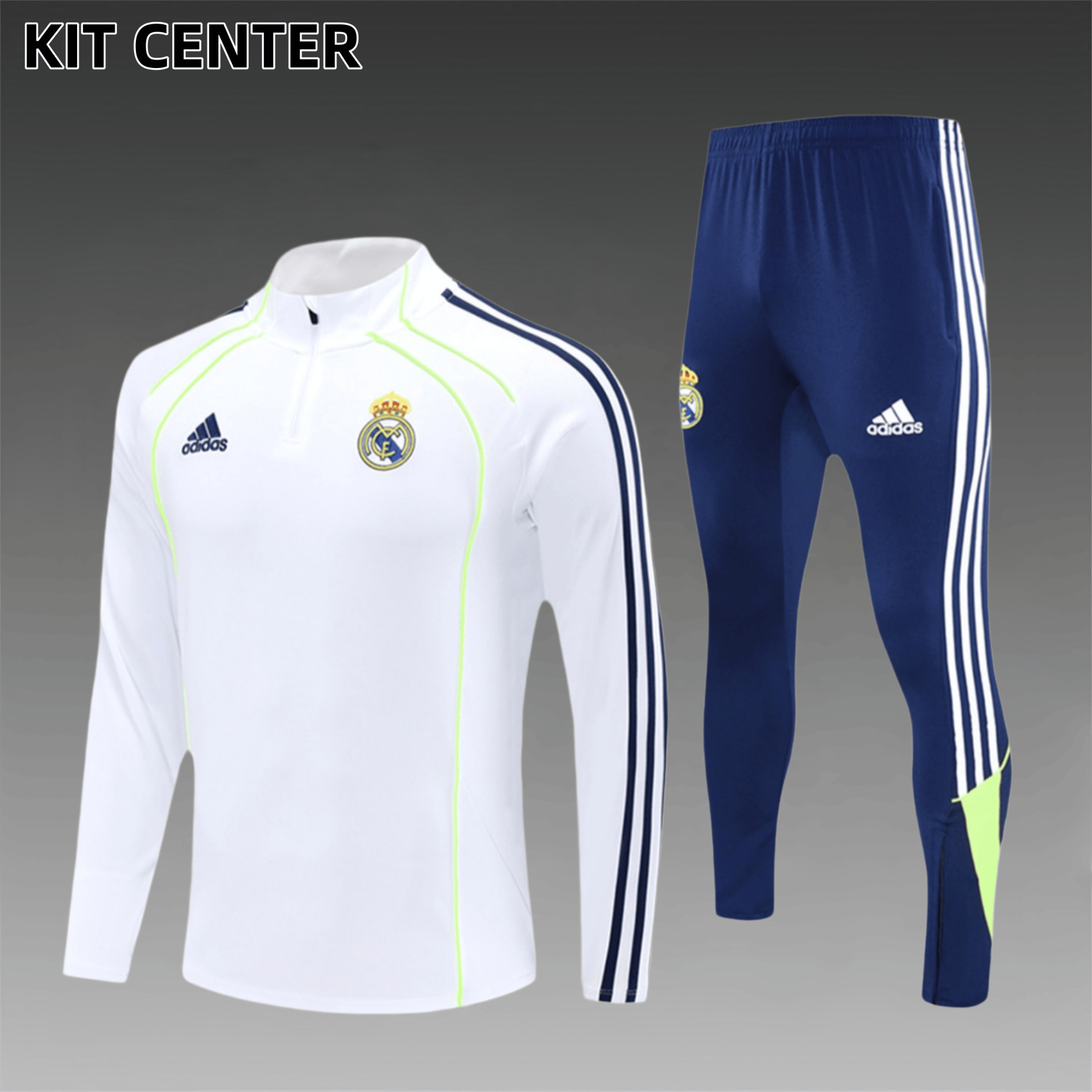 2024/2025 Real Madrid White Kids Half Zip Training Kit (Kids Kit)