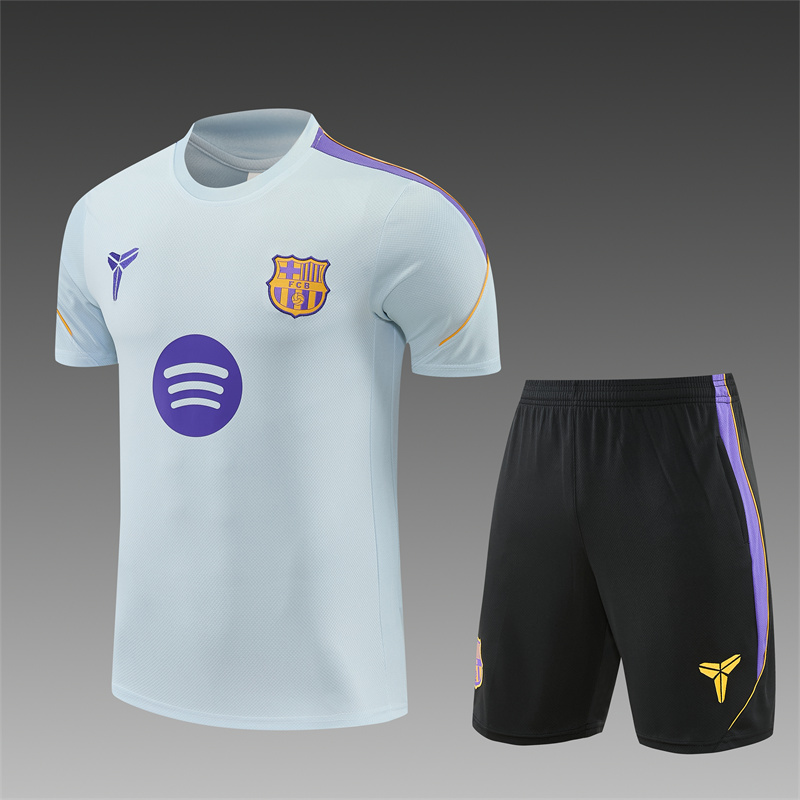 26/27 Barcelona Short sleevedtraining clothes (Adult Kids Kit)