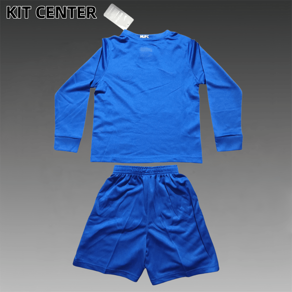 08/09 Manchester United Third Away long sleeves Retro Football Soccer Kids Kit
