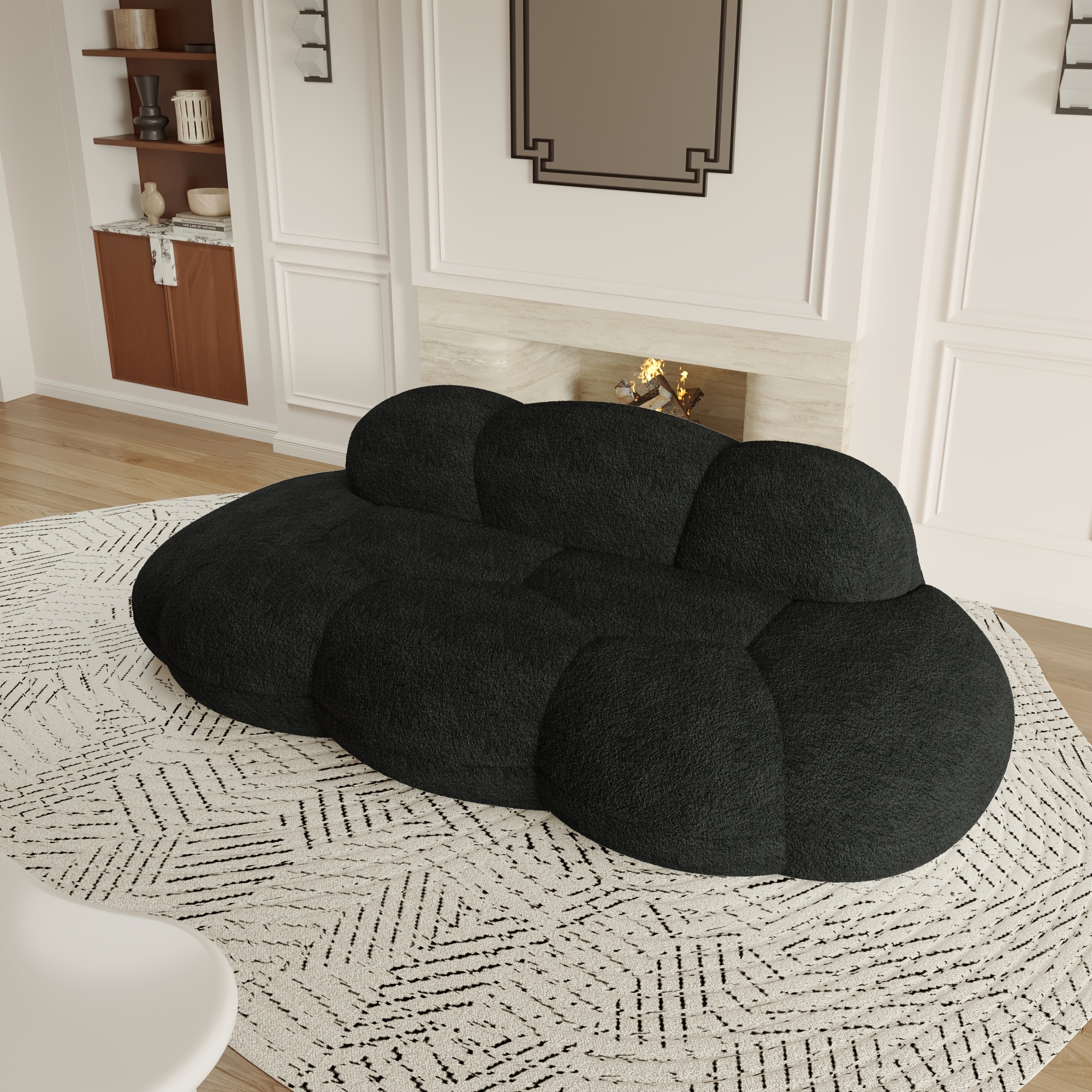 Cloud-shaped living room sofa, modern comfortable compression sofa, cloud leisure sofa, soft cushion sofa for bedroom and apartment, space capsule (no installation required)