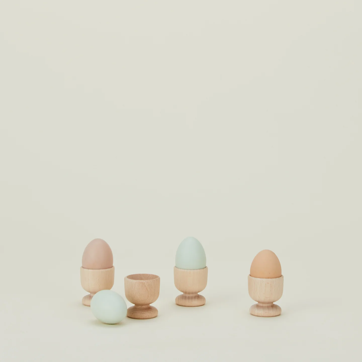 Turned Wood Egg Cup, Set of 4