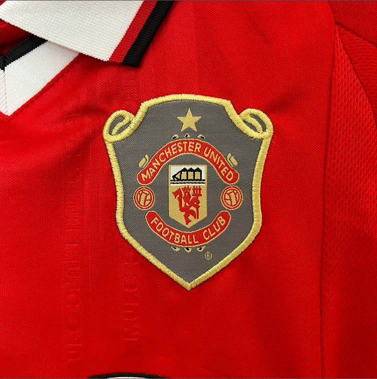 99/90 Manchester United home ground Retro Football Soccer Kids Kit