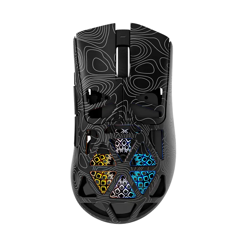 Tri-Mode ARGB Gaming Mouse with PAW3311 Sensor, 2.4G Wireless / Bluetooth / Wired Connection, Rechargeable Lightweight Hollowed Gaming Mice for PC Laptop Gaming Office