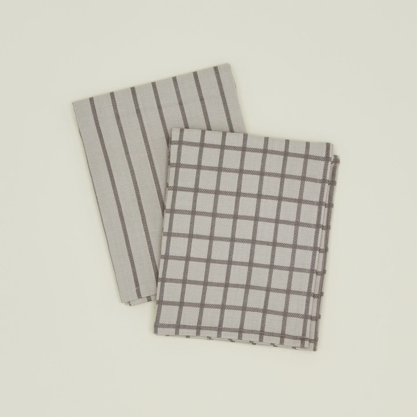 Essential Yarn Dyed Dish Towel, Set of 2 - Light Grey/Dark Grey