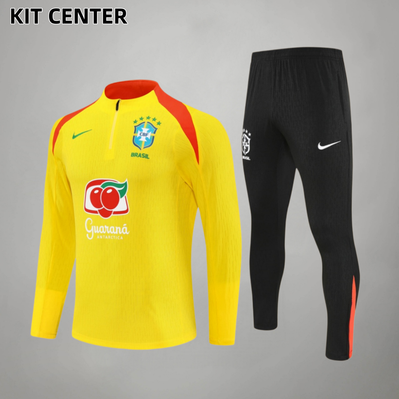 25/26 Brazil yellow Half Zip Training Kit (Adult Kids Kit)