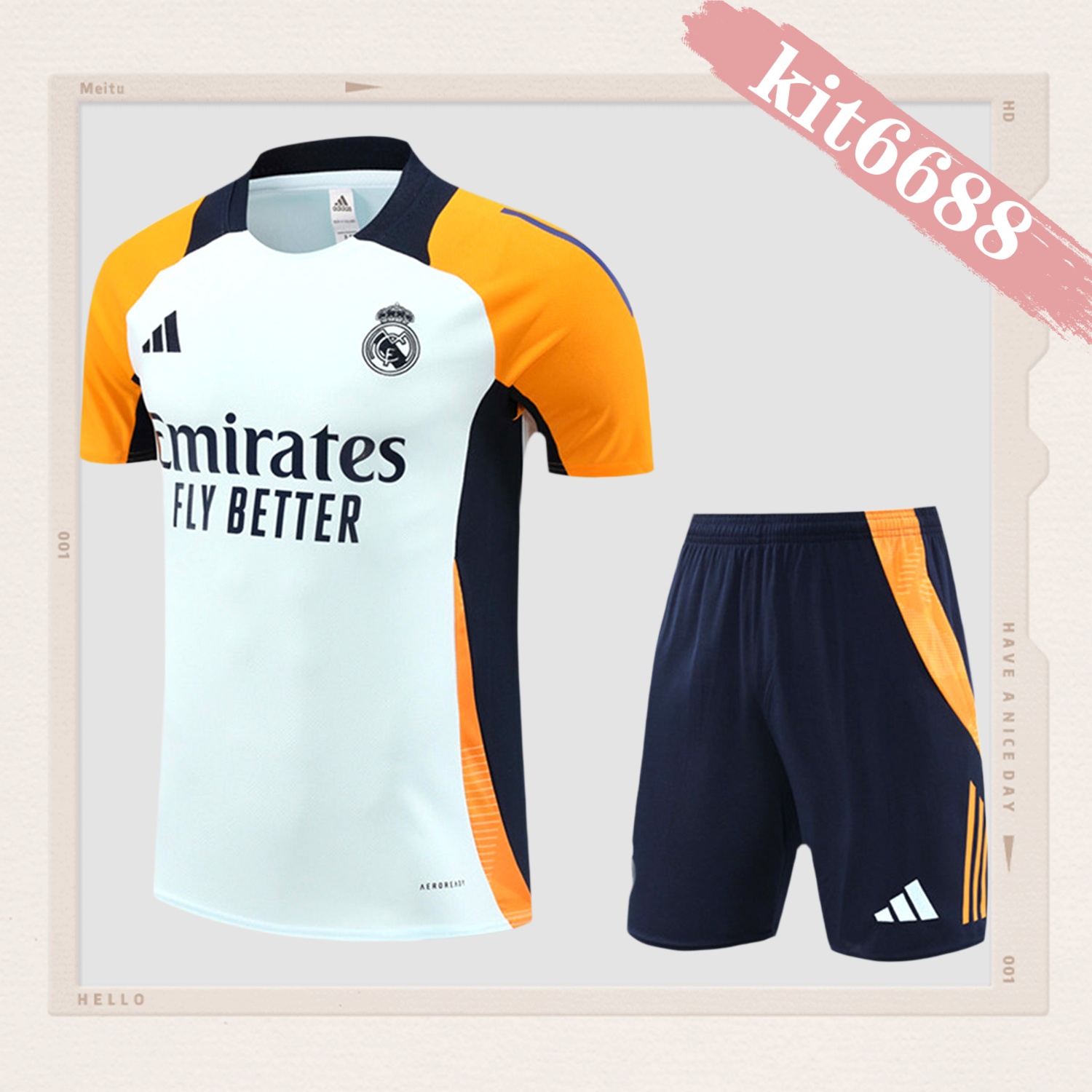2024/2025 Real Madrid Yellow Adult Short Sleeve Training Suit (Adult Kit)