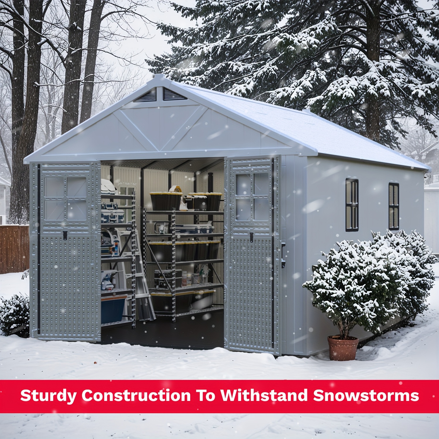 Self-developed blow-molded 10X8&10X10FT&10X12FT tool shed