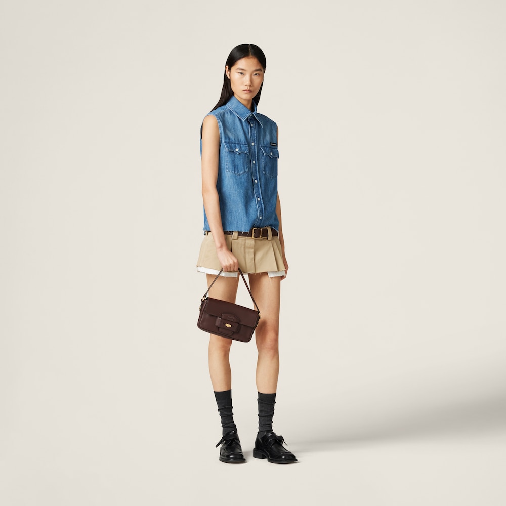 Sleeveless chambray shirt