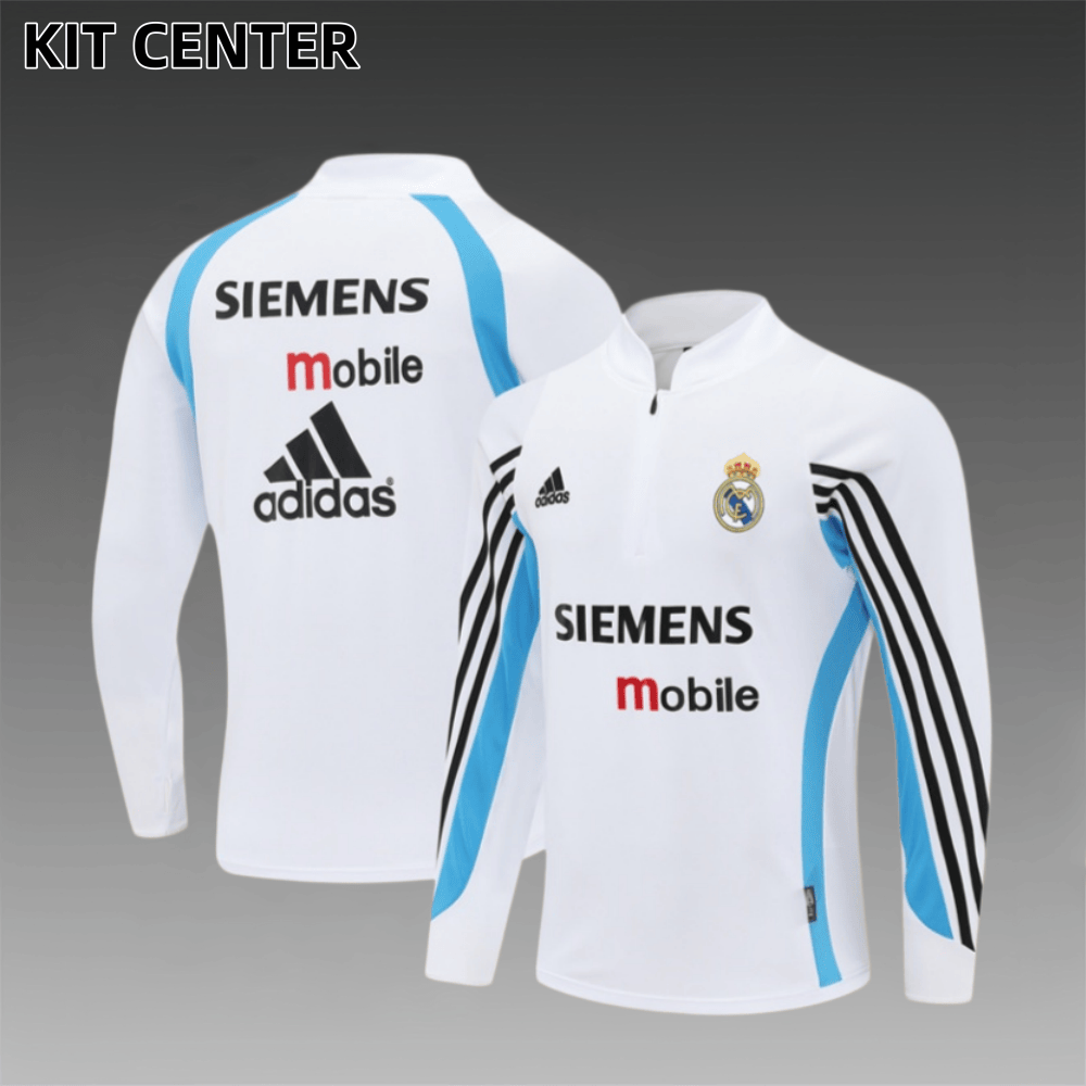 03/04 Real Madrid Retro Training Uniform Long- Sleeve Football Shirt
