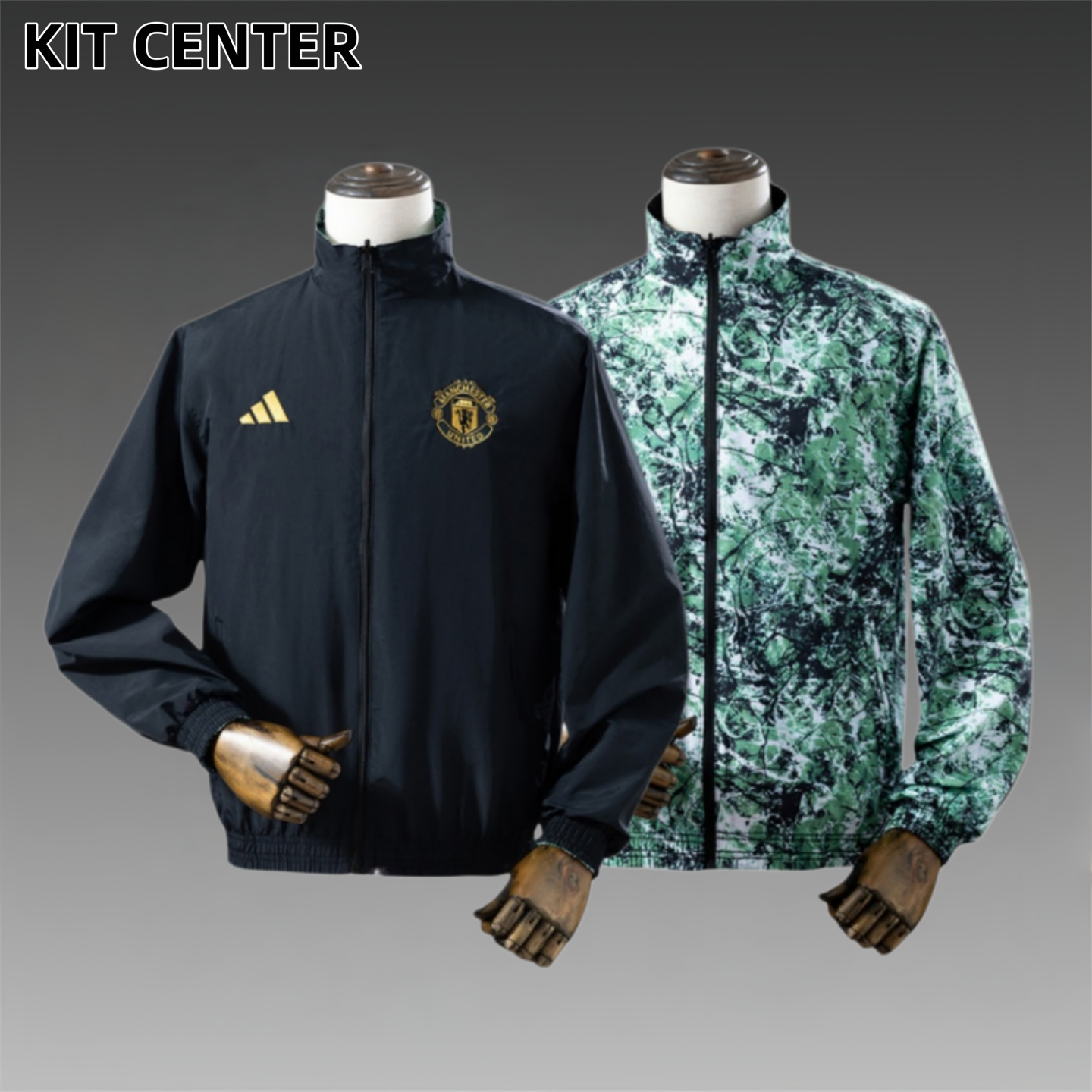 25/26 Manchester United Reversible Jacket Windbreaker - black & green