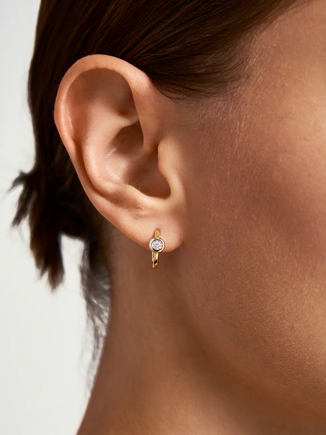 Round Sapphire Huggies