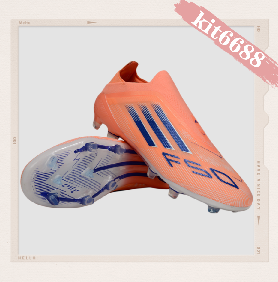 A F50 ELITE LACELESS FGCORAL BLAZE-BEAMORANGE/LUCIDBLUE/FOOTWEAR WHITE