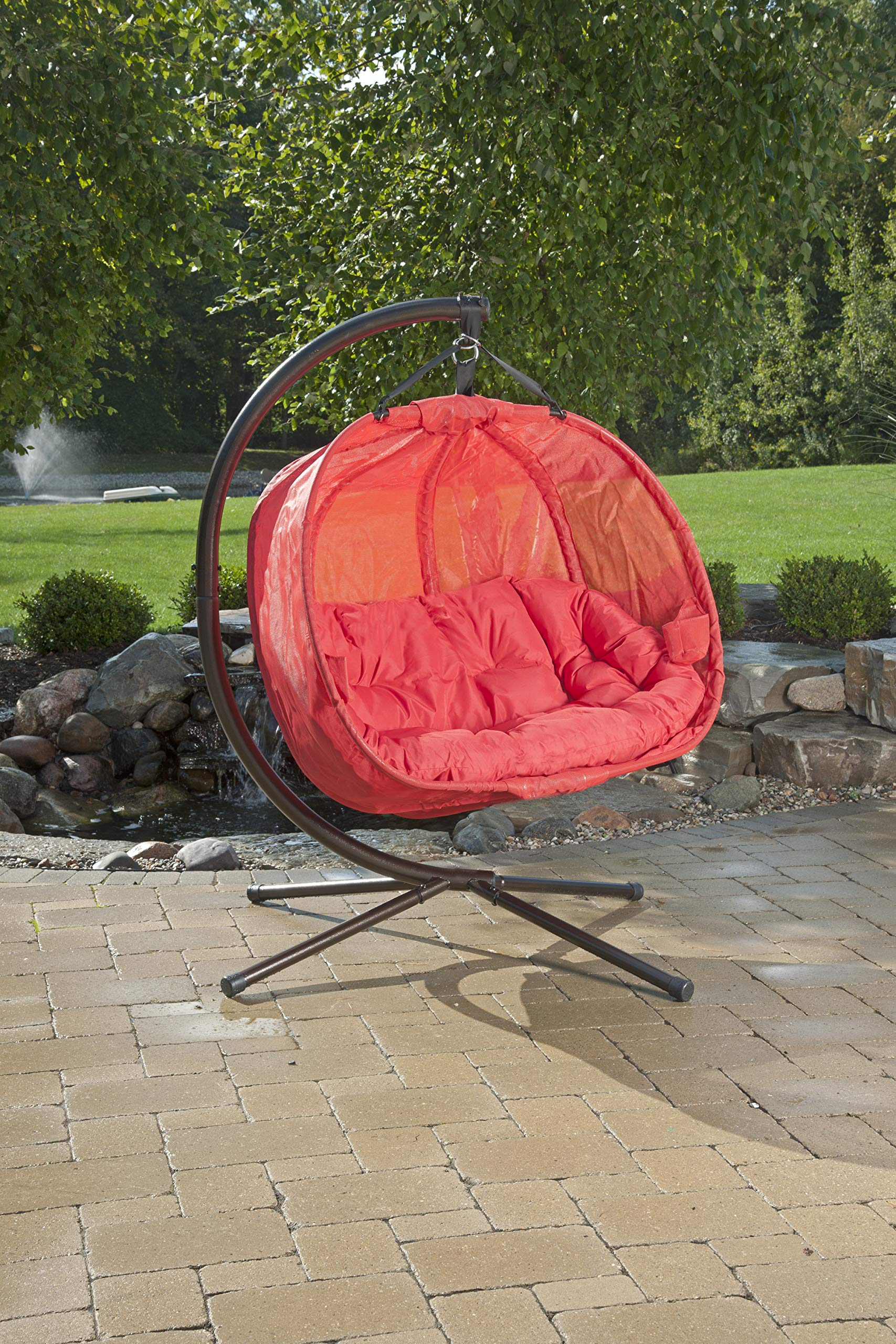 Hanging Pumpkin Loveseat Chair with Stand