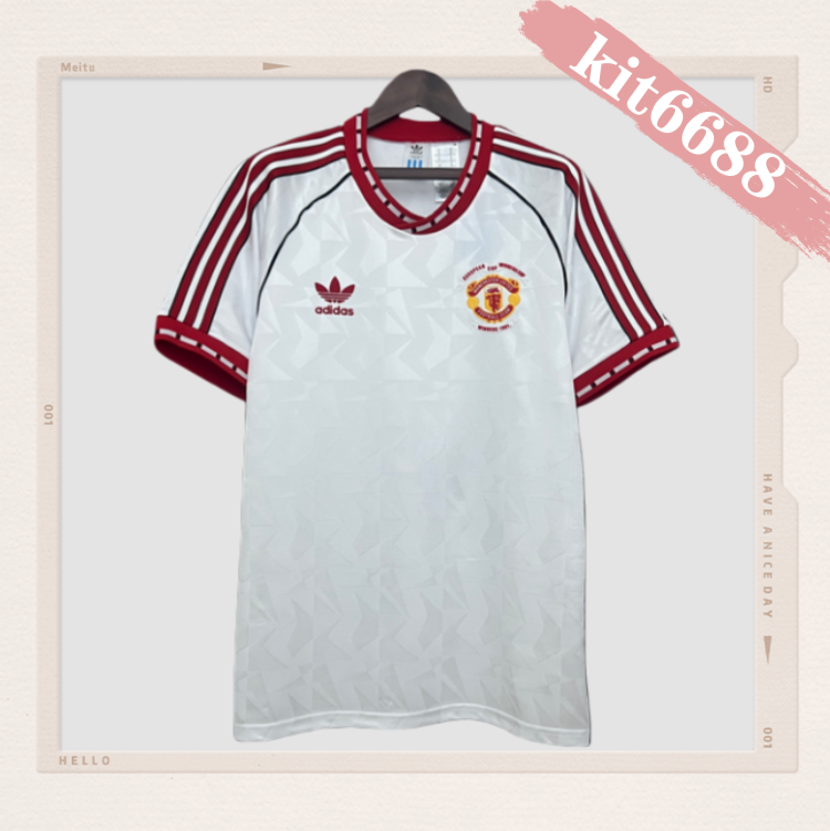 90/91 Manchester United  Away  Retro football  soccer  jersey