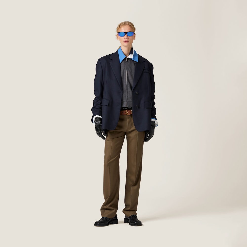 Single-breasted gabardine jacket