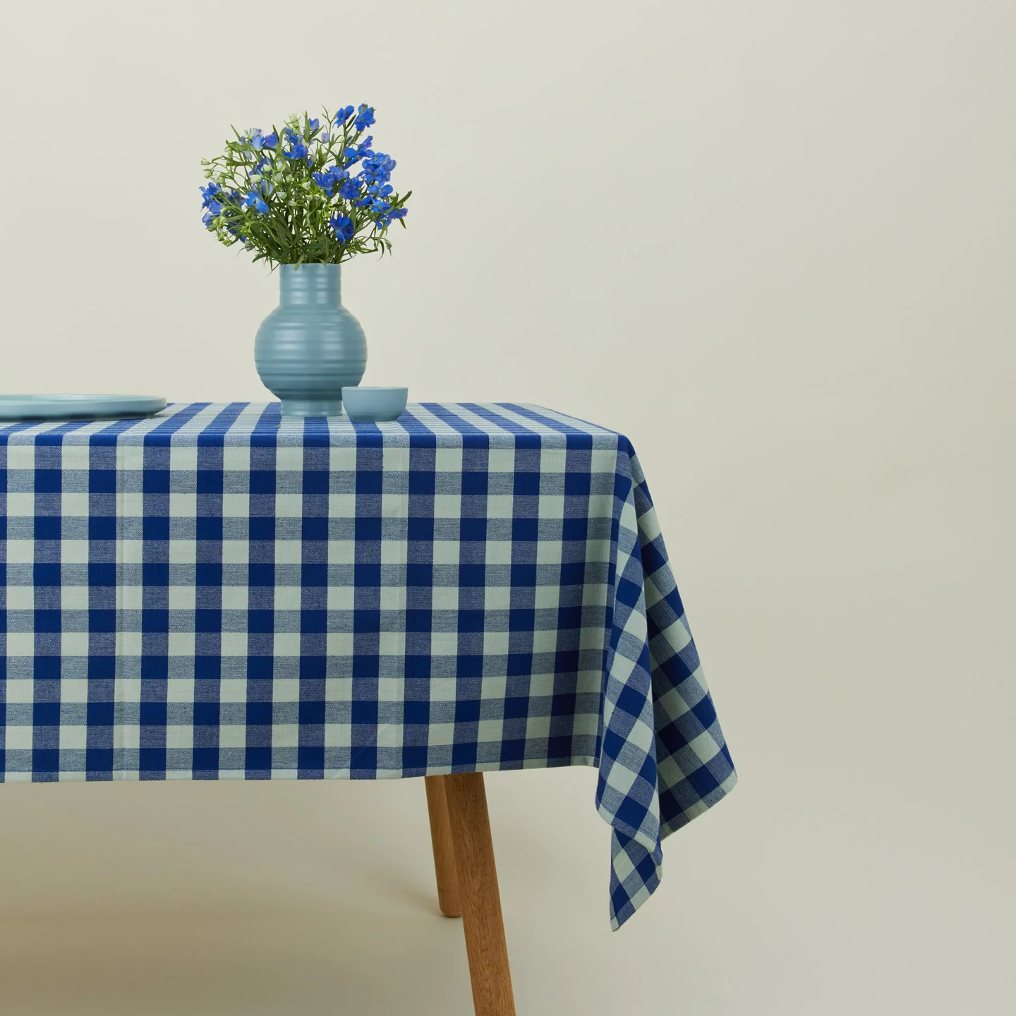 Essential Gingham Tablecloth - Sky/Blue