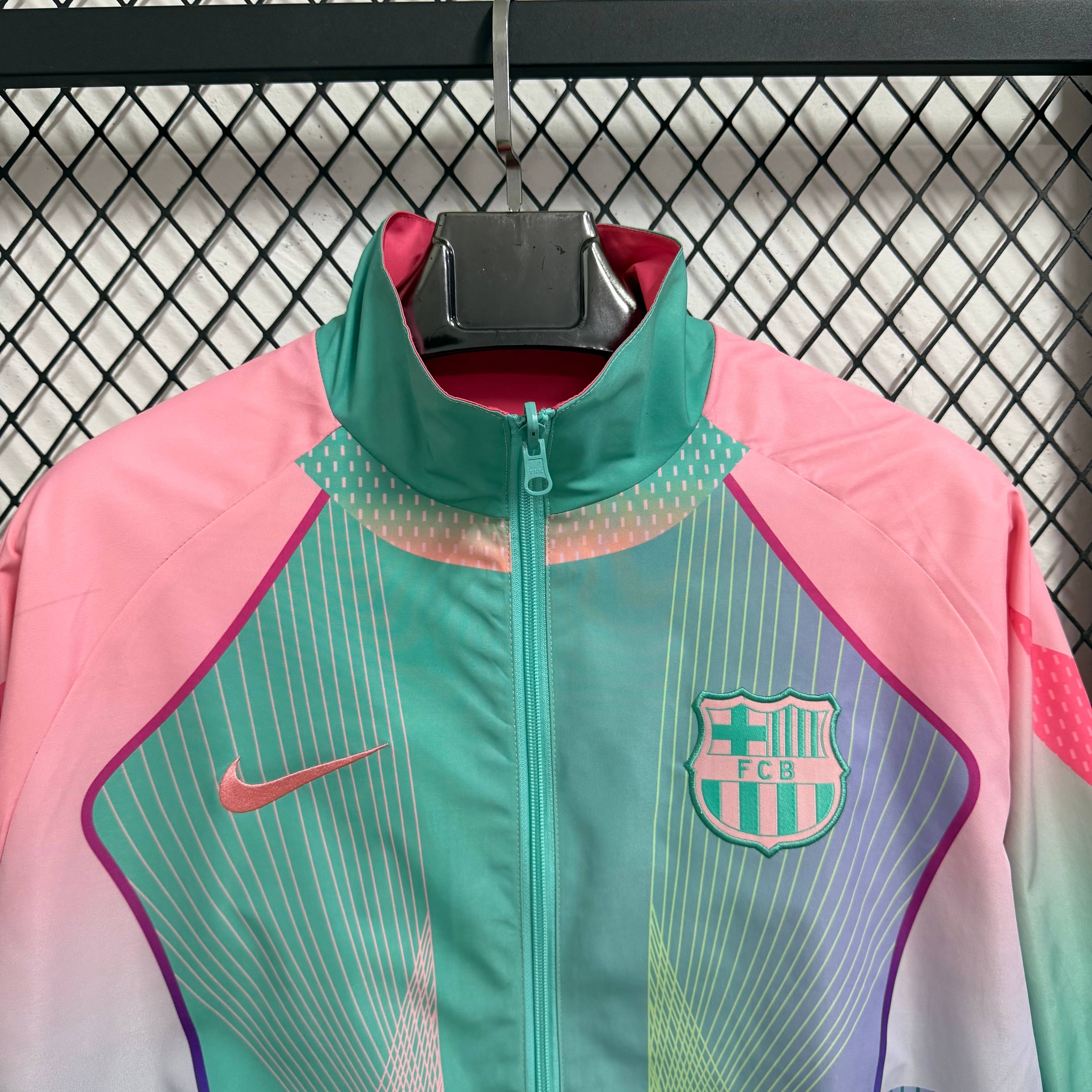 2025/2026 Barcelona special edition double-sided waterproof windbreaker