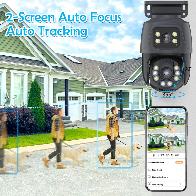 Gadinan 6MP XMEYE POE Surveillance System Dual Lens PTZ Two Way Audio POE Security Camera Set 8CH 4CH NVR Video Surveillance Kit