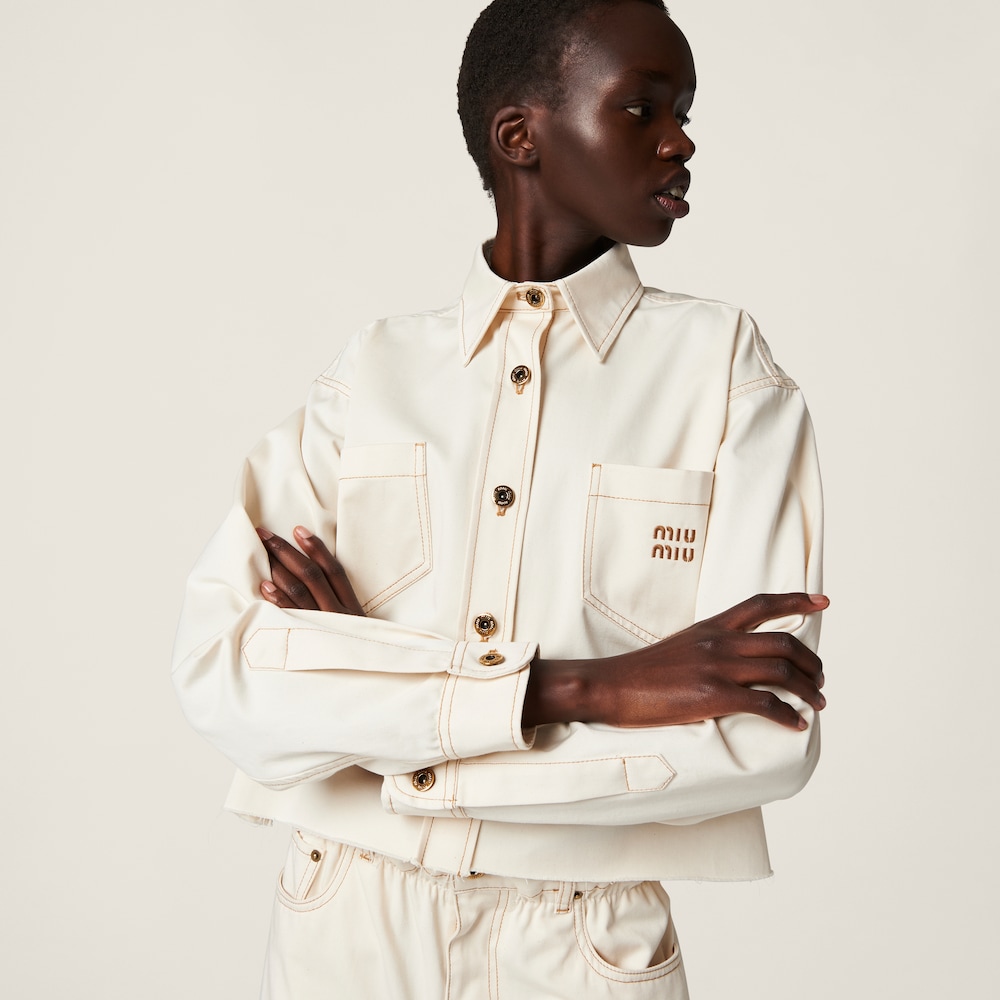 Denim blouson jacket