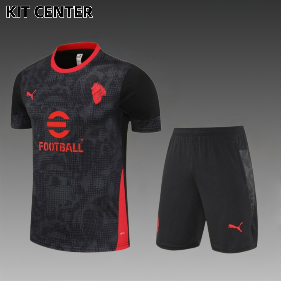 25/26 AC Milan short sleeves Training Uniform (adult Kids Kit)