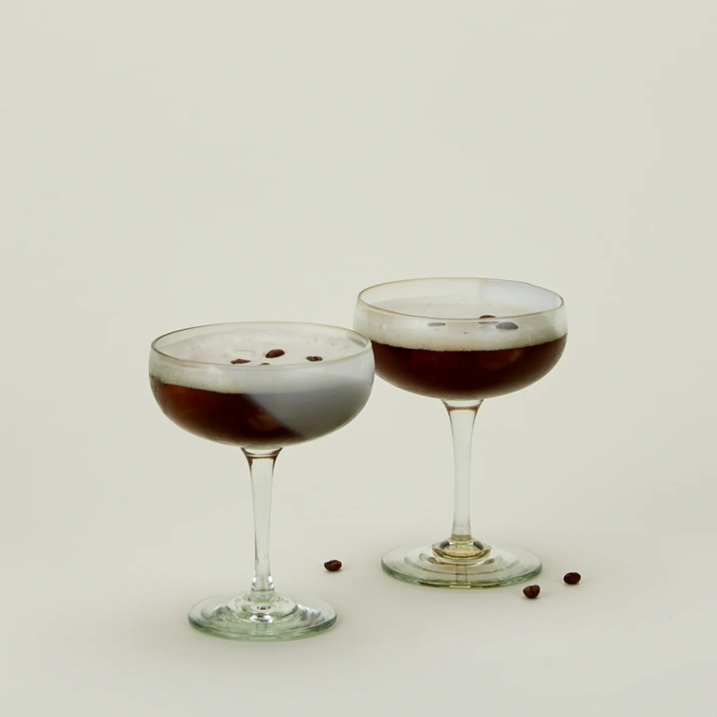 Hand Blown Coupe, Set of 2 - White/Grey