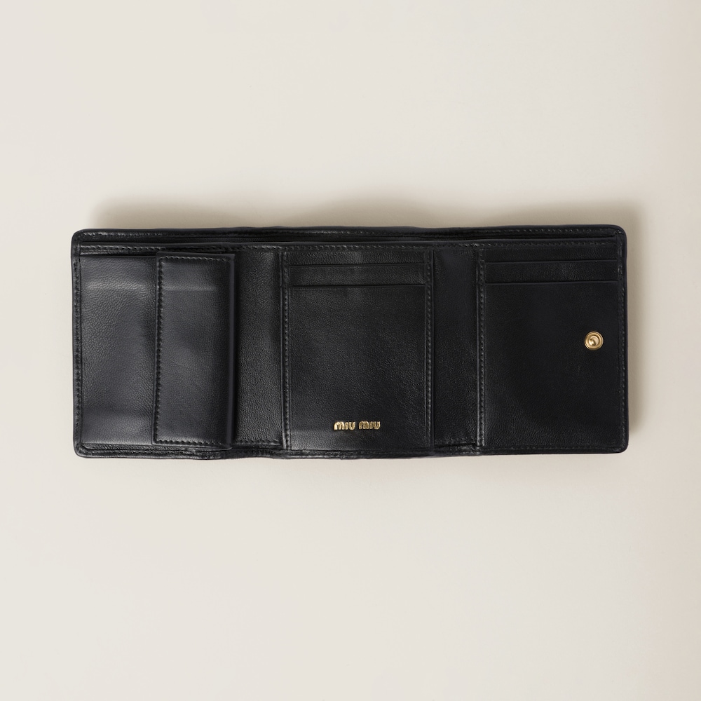 Small matelassé nappa leather wallet