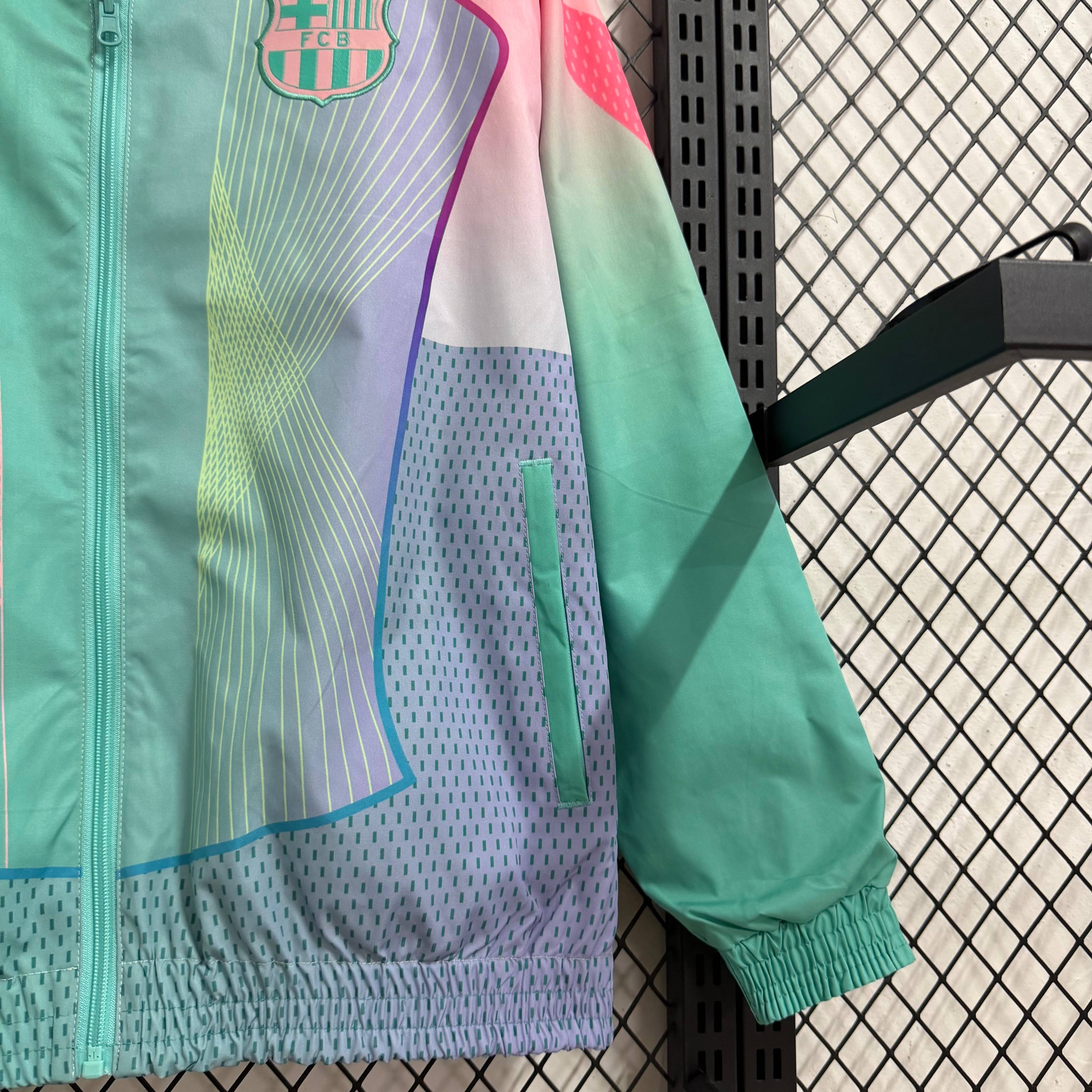 2025/2026 Barcelona special edition double-sided waterproof windbreaker