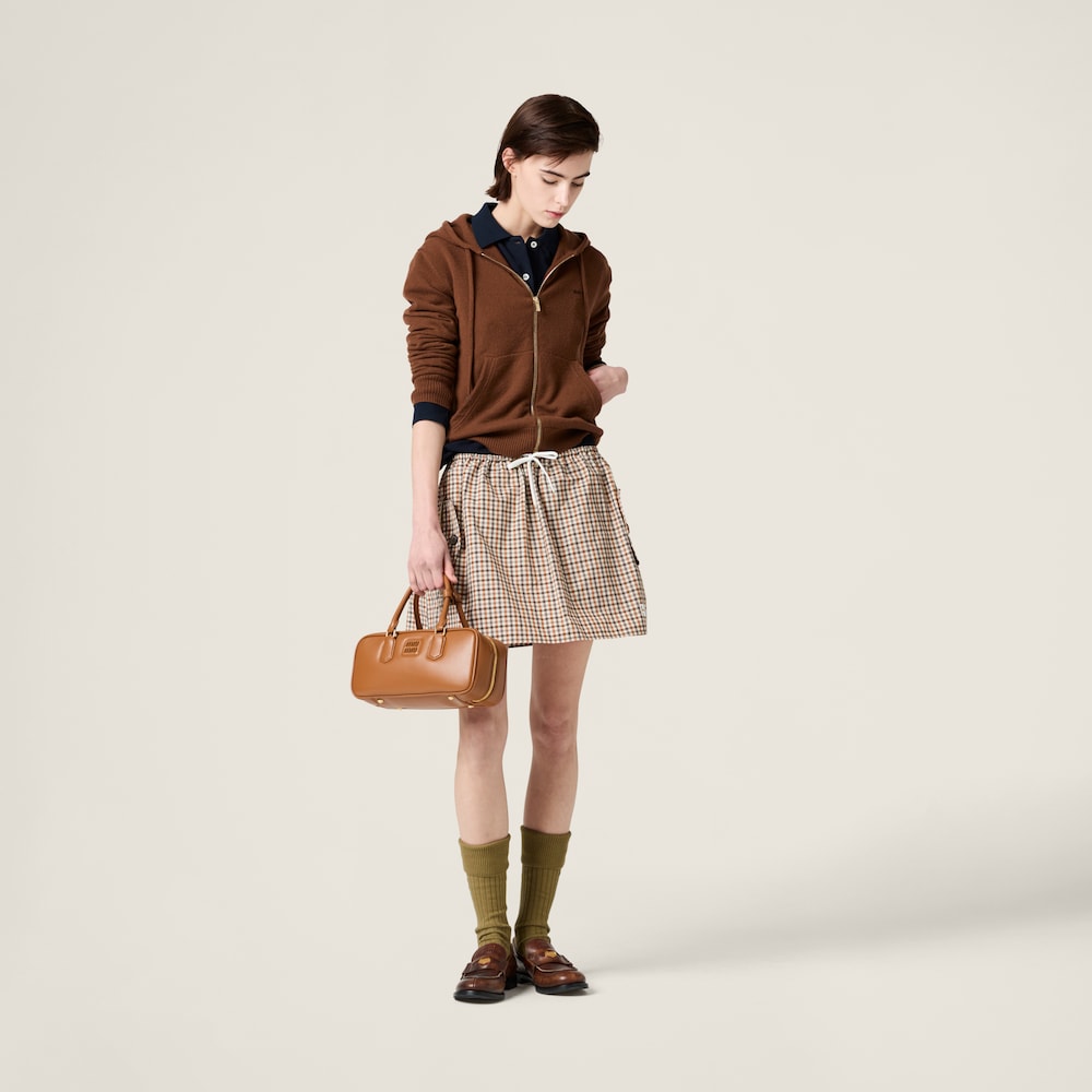 Zippered cashmere hoodie jacket