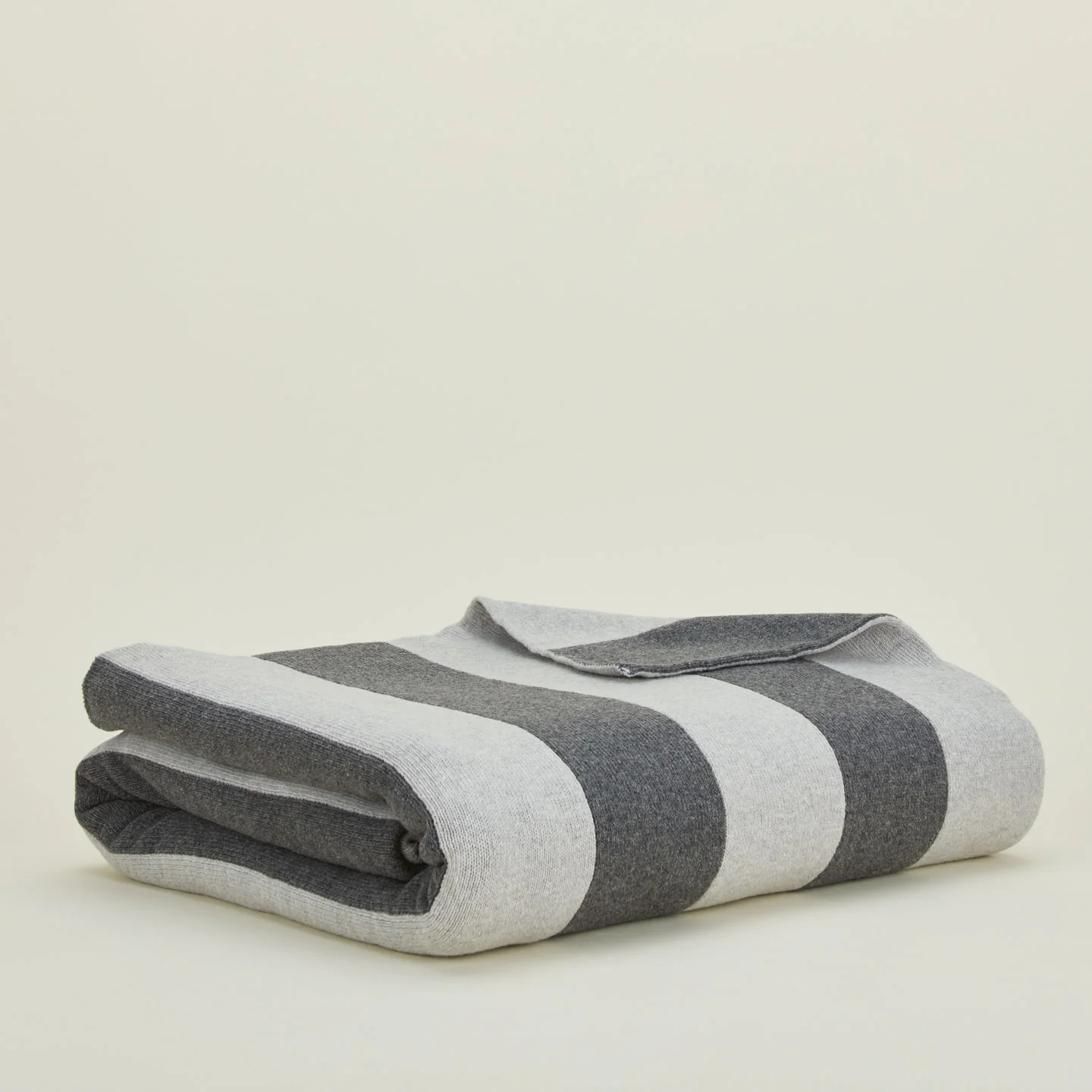 Simple Striped Throw - Light Grey/Dark Grey