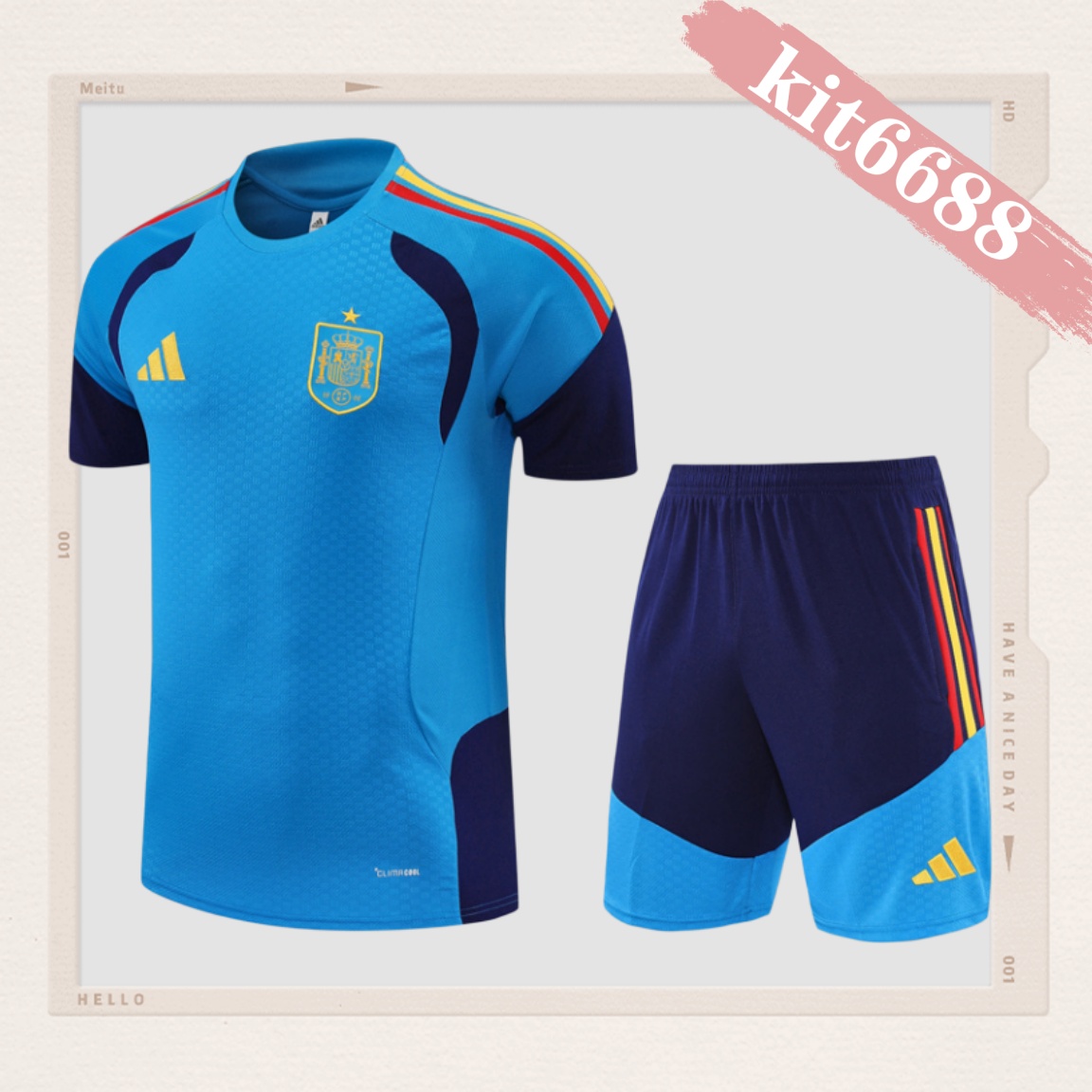 26/27 Spain Hu Lanse  Short Sleeve Training Wear ( Adult kit Kids )