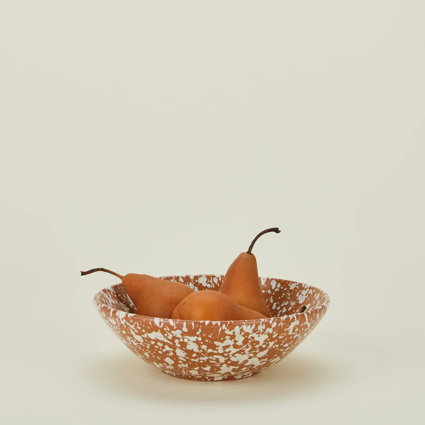 Splatter Low Bowl - Terracotta/Cream