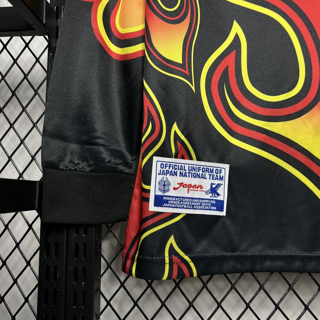 1998 Japan Goalkeeper Flame Retro Long Sleeve Football Shirt (Fan Edition)