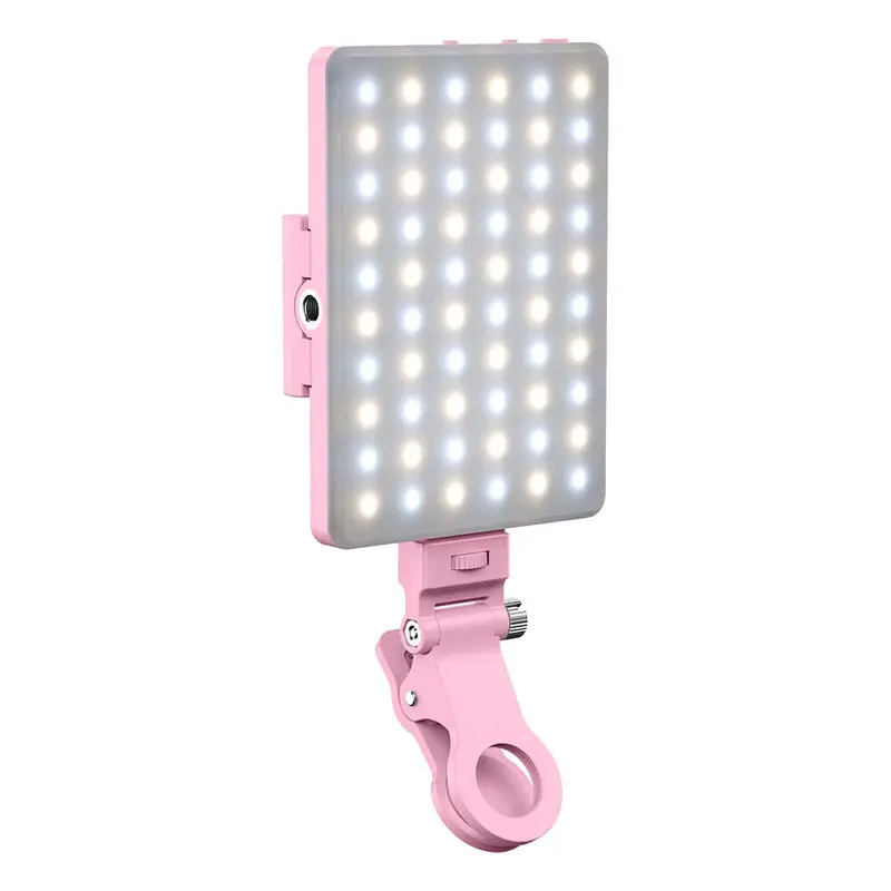 USB Rechargeable Clip-on LED Selfie Panel Fill Light, Portable Dimmable Phone Video Light for iPhone Android, Adjustable Panel Light for Live Streaming, Makeup, Vlog Portrait Photography