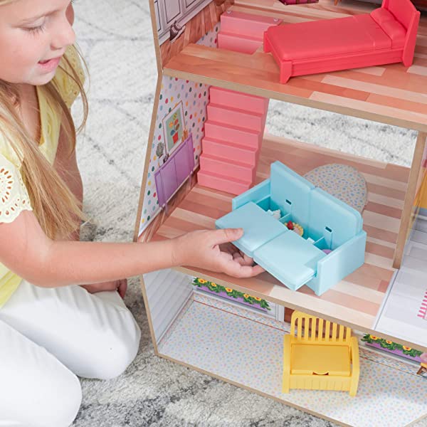 KidKraft Charlie Dollhouse with 10-Piece Accessory Set, Gift for Ages 3+
