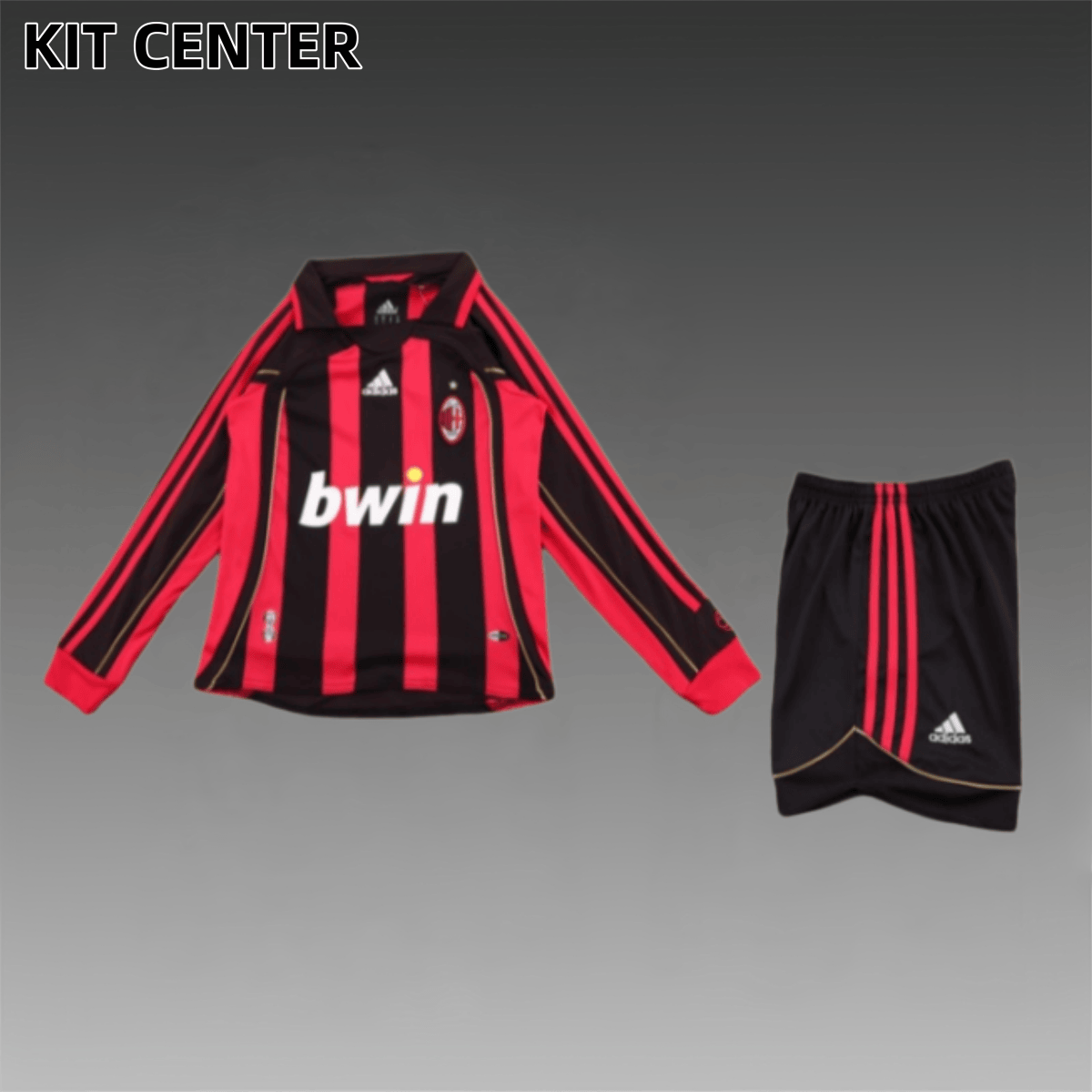2006/2007 AC Milan home long sleeves Retro Football Jersey (Kids Kit)