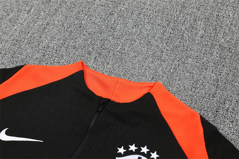 25/26 Brazil black Half Zip Training Kit (Adult Kids Kit)