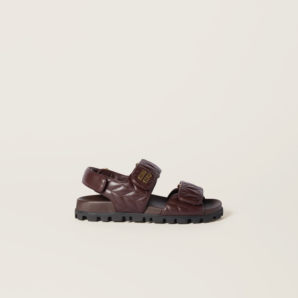 Sporty matelassé nappa leather sandals