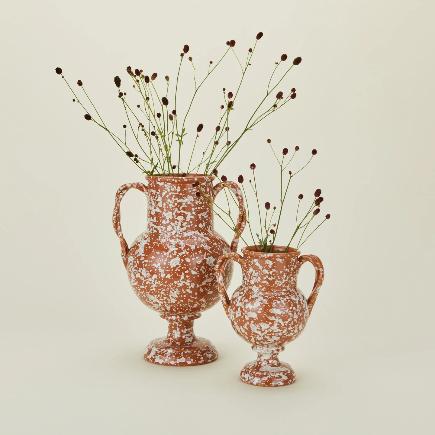 Splatter Verona Vase - Terracotta/Cream