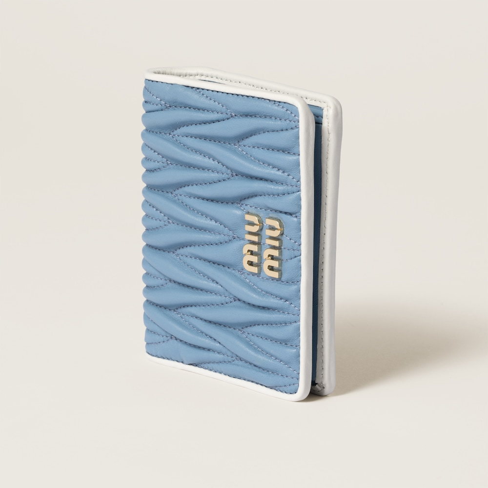Small matelassé nappa leather wallet