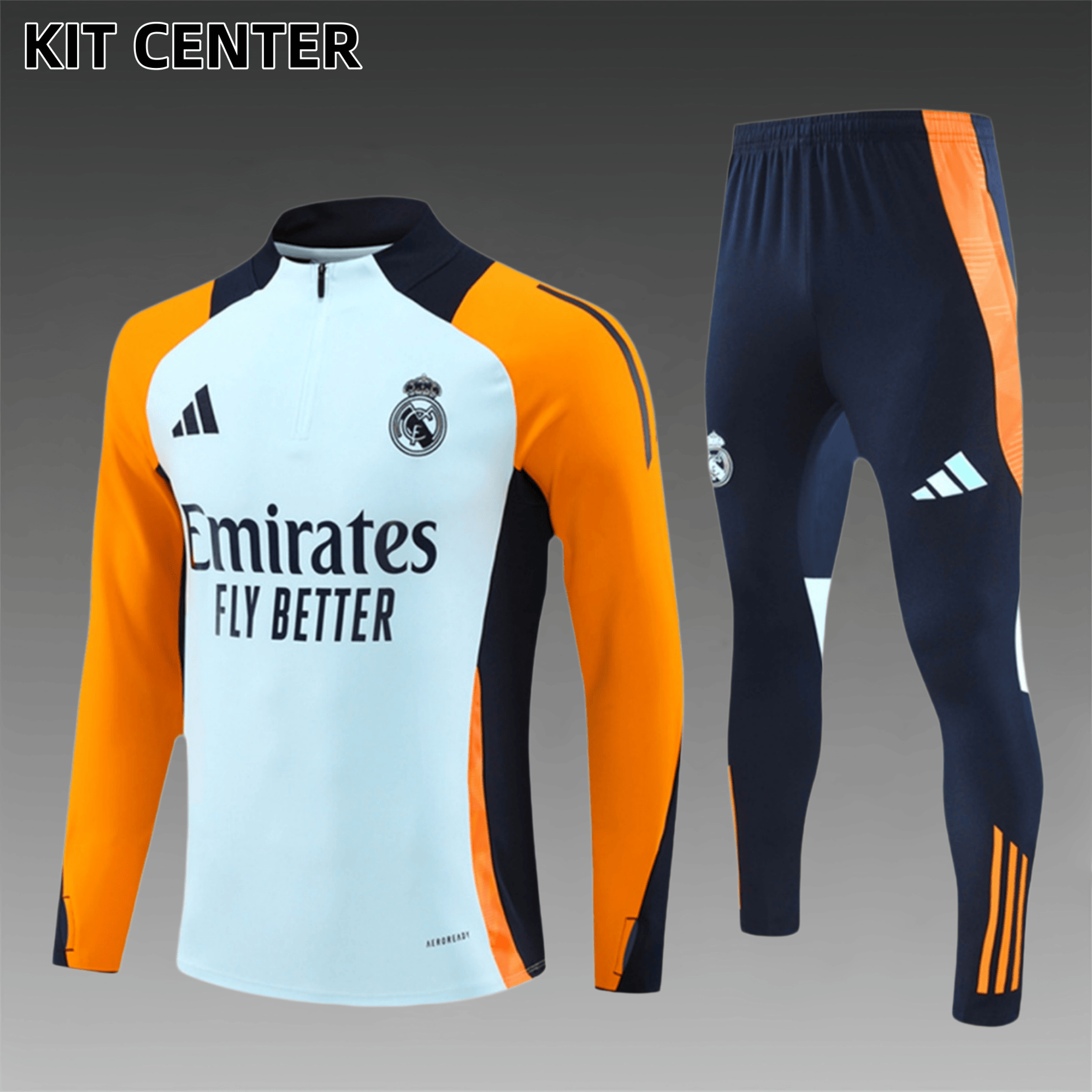2024/2025 Real Madrid Blue Adult Half Zip Training Kit (Adult Kit)