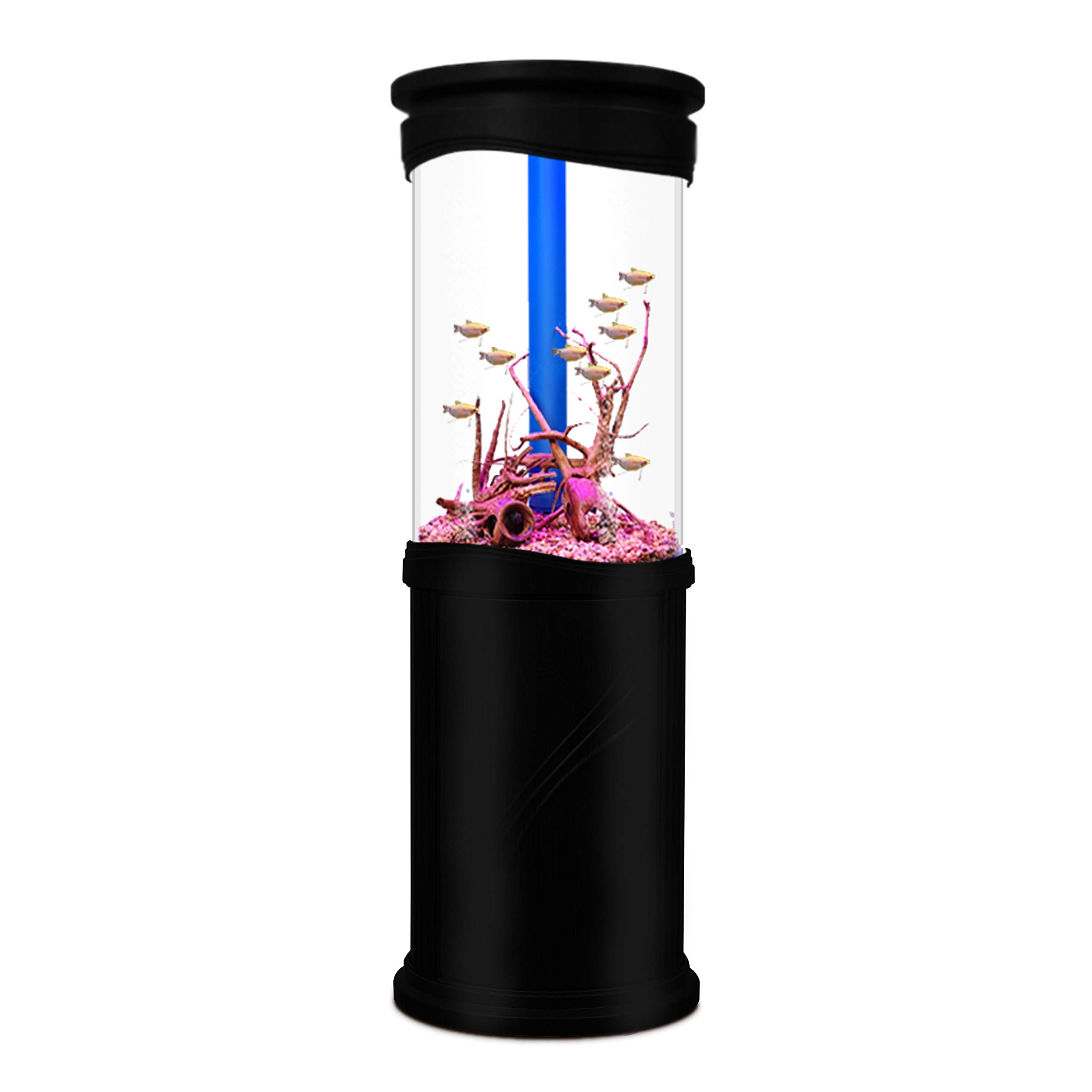 Aqualic 360 Acrylic Aquarium Cylinder Fish Tank 70 Gallons w/ LED Light & Sump Tank