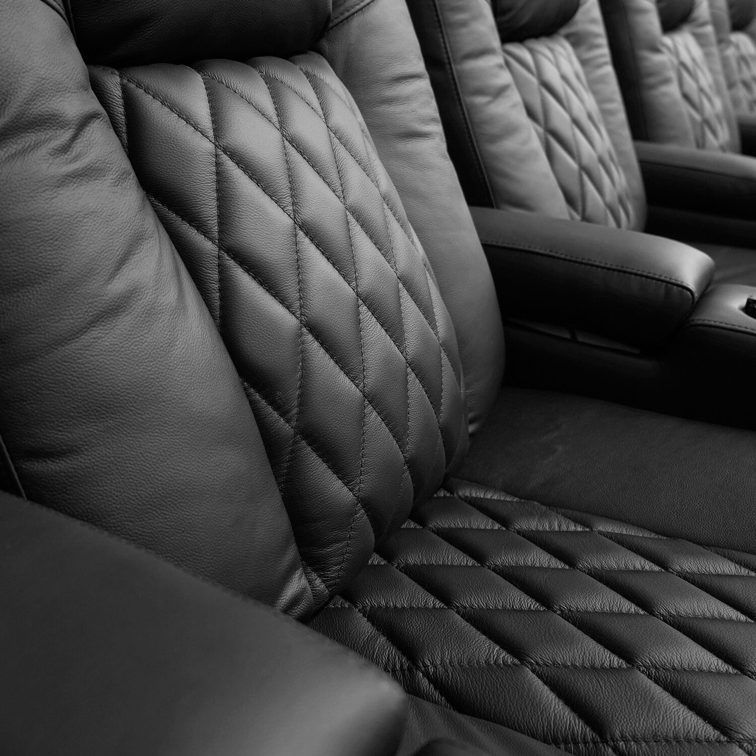 Tuscany 68.25'' Wide Genuine Leather Home Theater Seating with Cup Holder