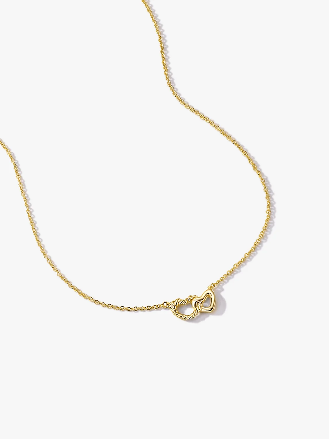 Rope Interlocking Heart Necklace