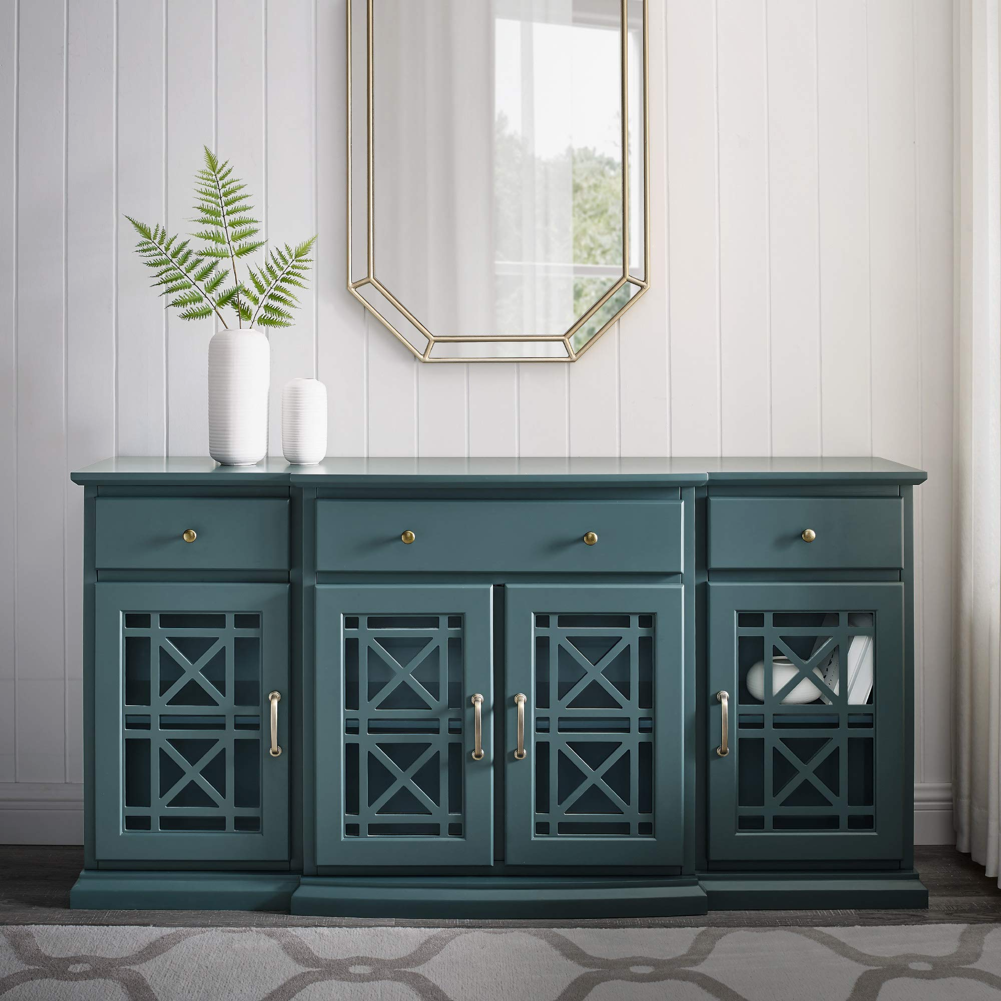 Modern Wood Glass Door Buffet Sideboard Living Room - Dining Room Console