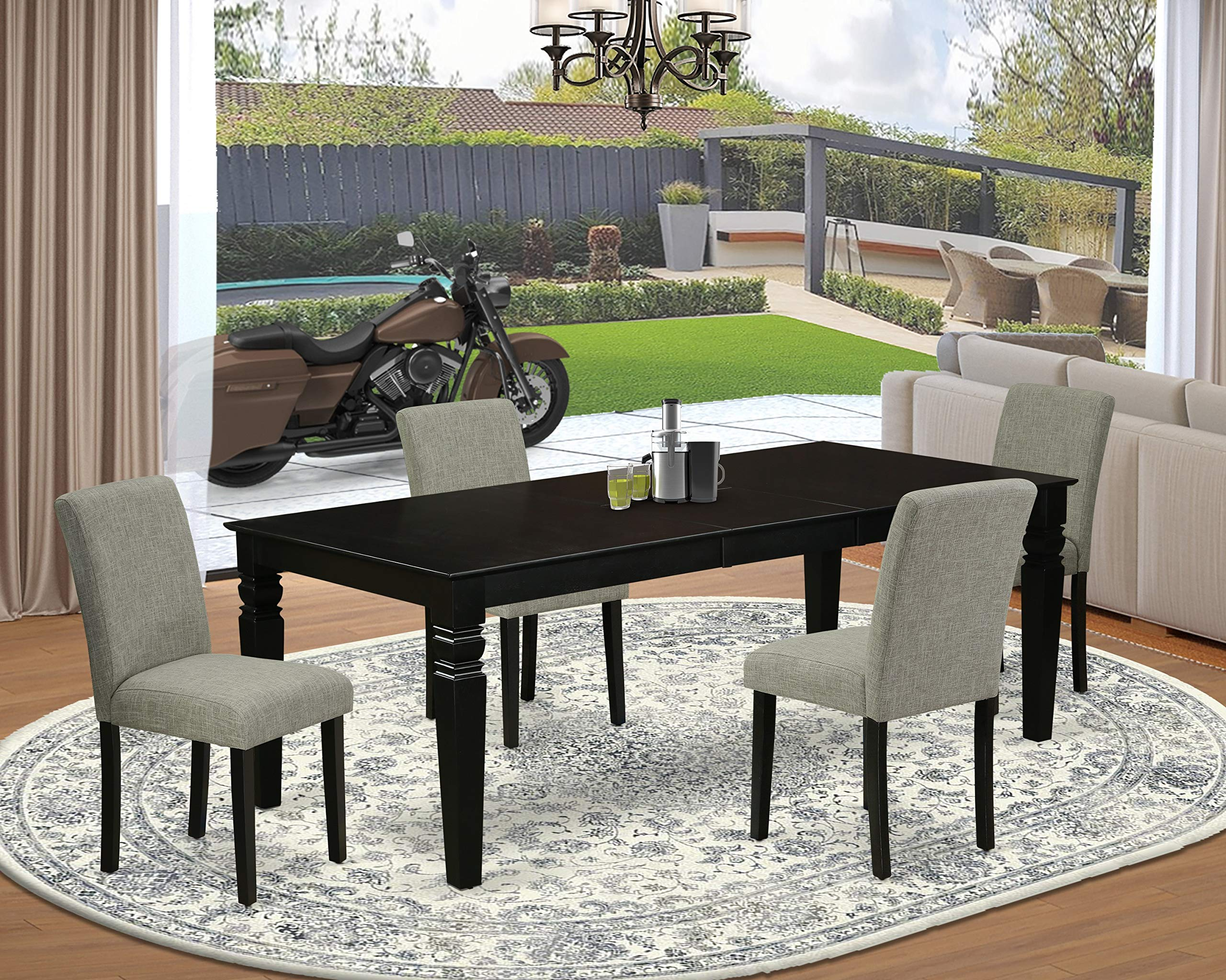 5Pc Rectangular 66/84 Inch Table with 18