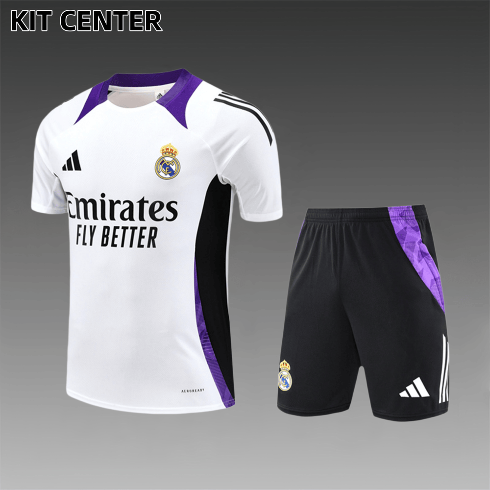 2024/2025 Real Madrid Purple Children's Short Sleeve Training Suit (Kids Kit)