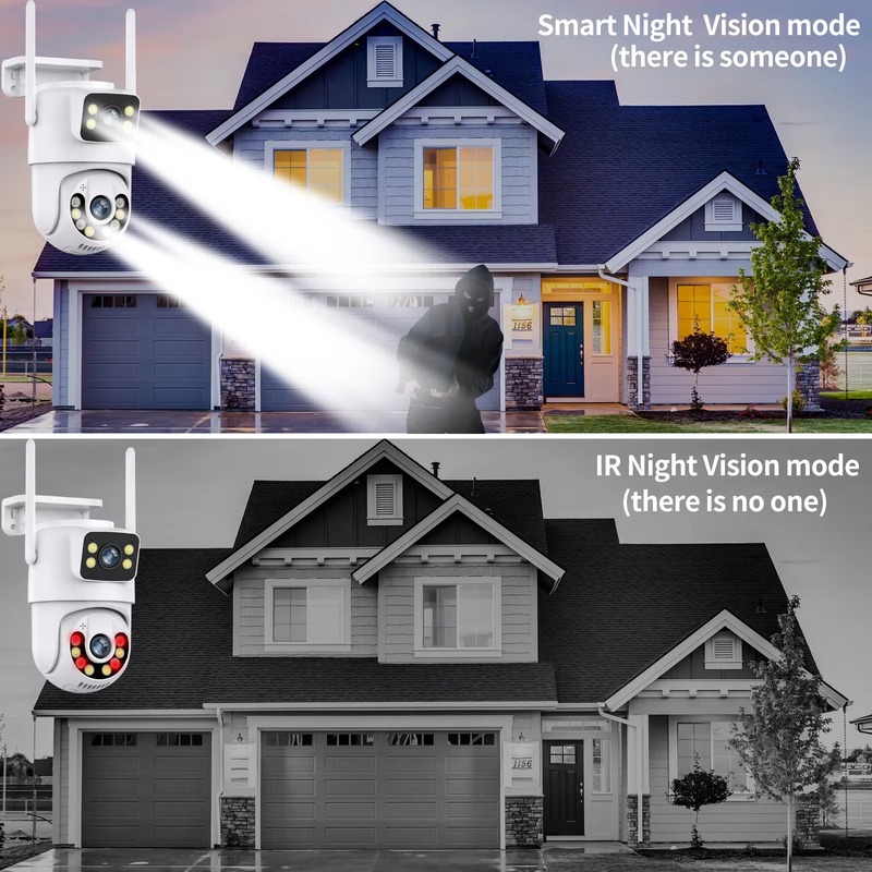 Gadinan HD 8MP WIFI IP Camera System Set Two Way Audio H.265 PTZ Dual Lens CCTV Wireless Video Surveillance Color Night Vision