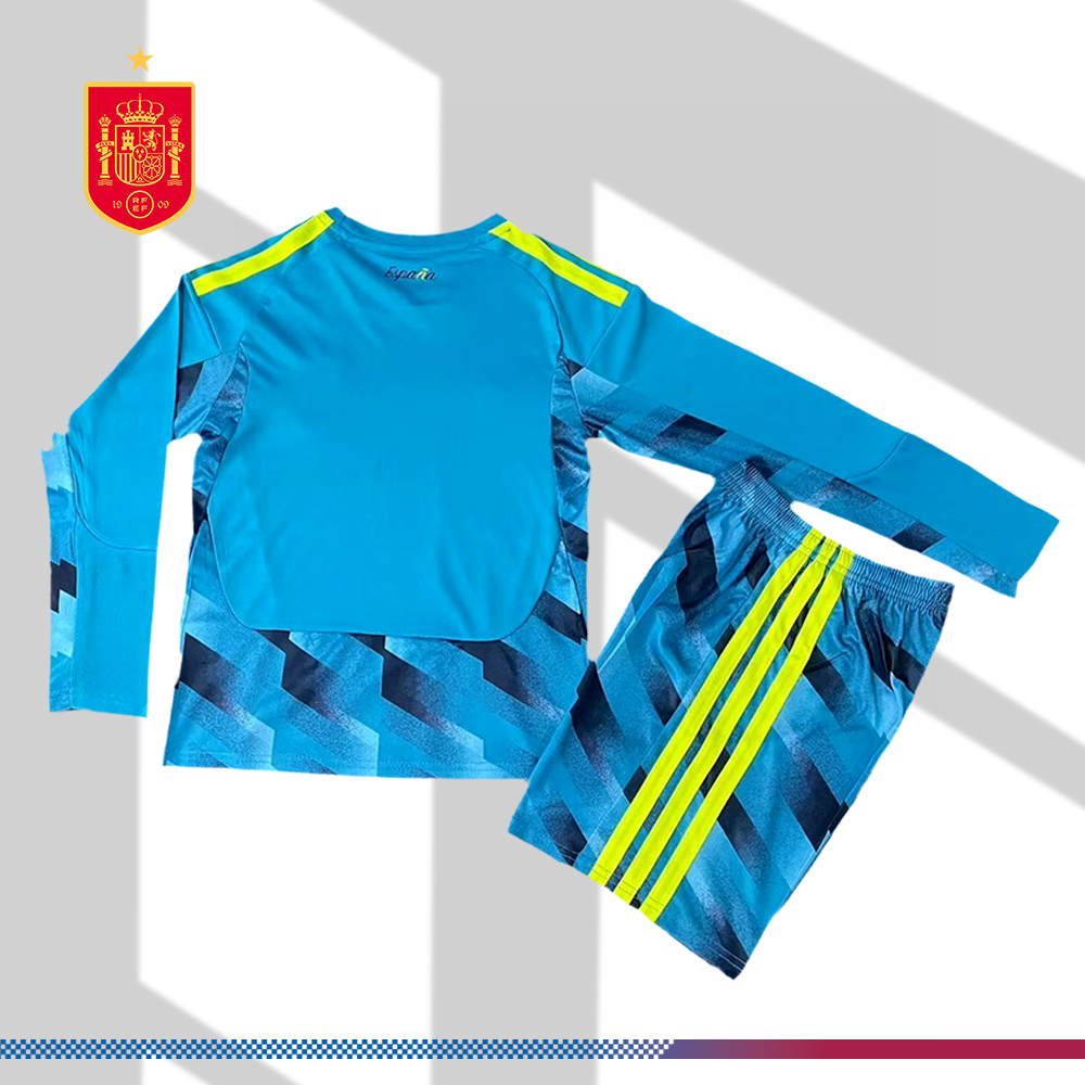 2026 Spain Goalkeeper long sleeves Football Shirt (Kids Kit socks )
