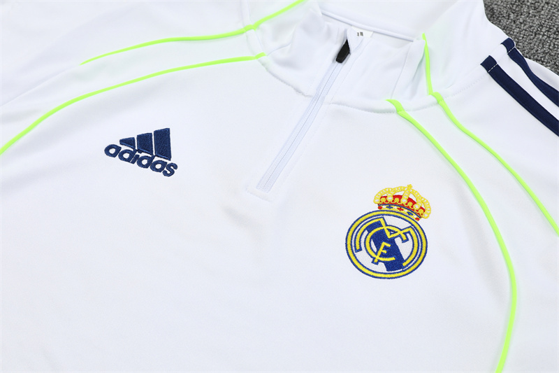 2024/2025 Real Madrid White Adult Half Zip Training Kit (Adult Kit)